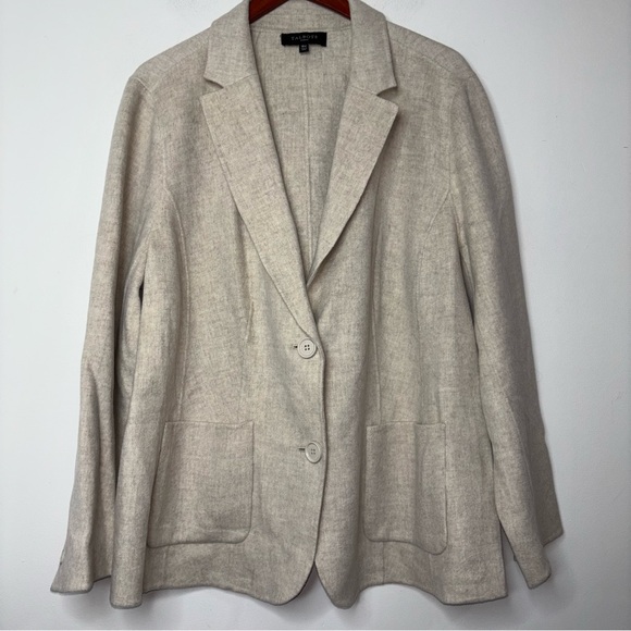 Talbots Jackets & Blazers - Talbots Wool Blend Double Faced Blazer Flannel Coat Cream Oatmeal Size 18W